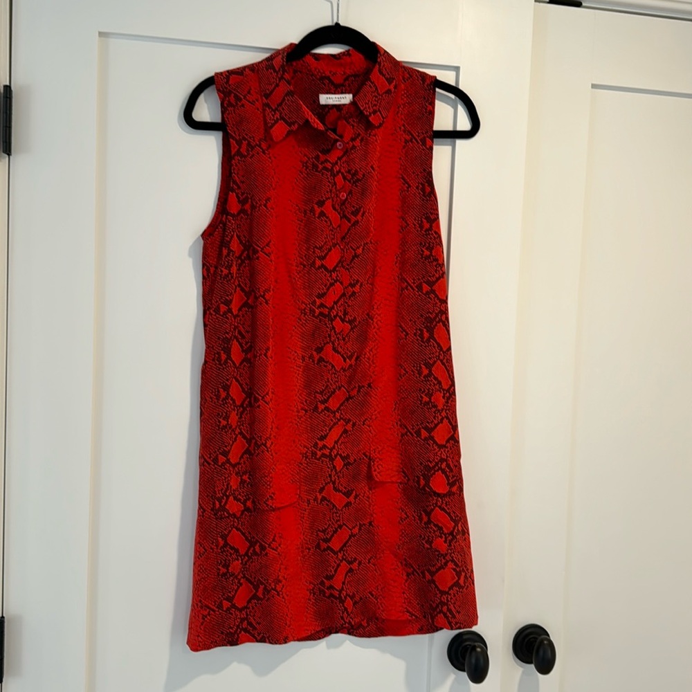 Equipment Red Dress Size Small 100% Silk